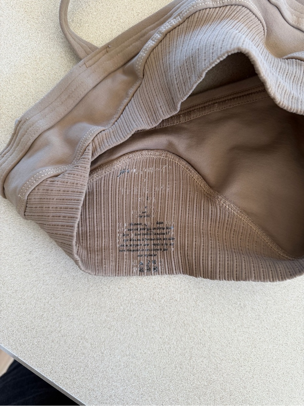Free People Ribbed V-Neck Wireless Bralette - Taupe - Picture 5 of 5